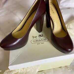 Coach Tonianne Smooth Glaz Pumps – Bordeaux, Size 7.5M